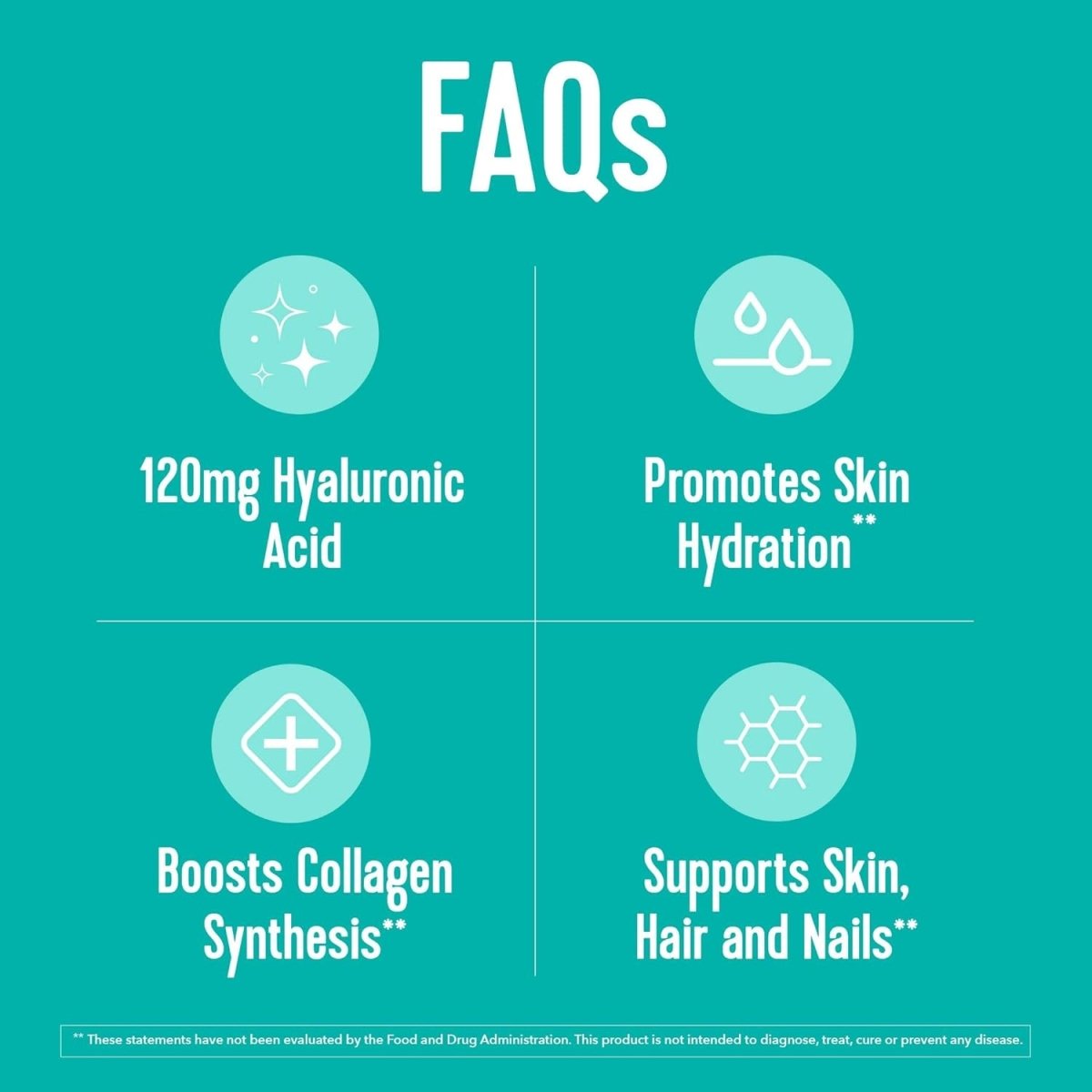 Vital Proteins Hyaluronic Acid Supplement with 120Mg of Hyaluronic Acid 150 Mcg of Biotin and 180Mg of Vitamin C - 60 Capsules - Suppviv