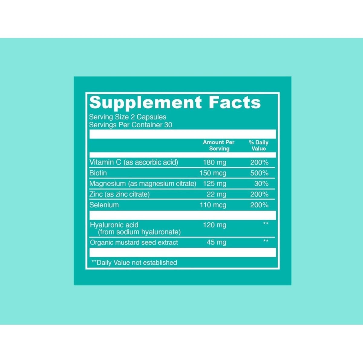 Vital Proteins Hyaluronic Acid Supplement with 120Mg of Hyaluronic Acid 150 Mcg of Biotin and 180Mg of Vitamin C - 60 Capsules - Suppviv
