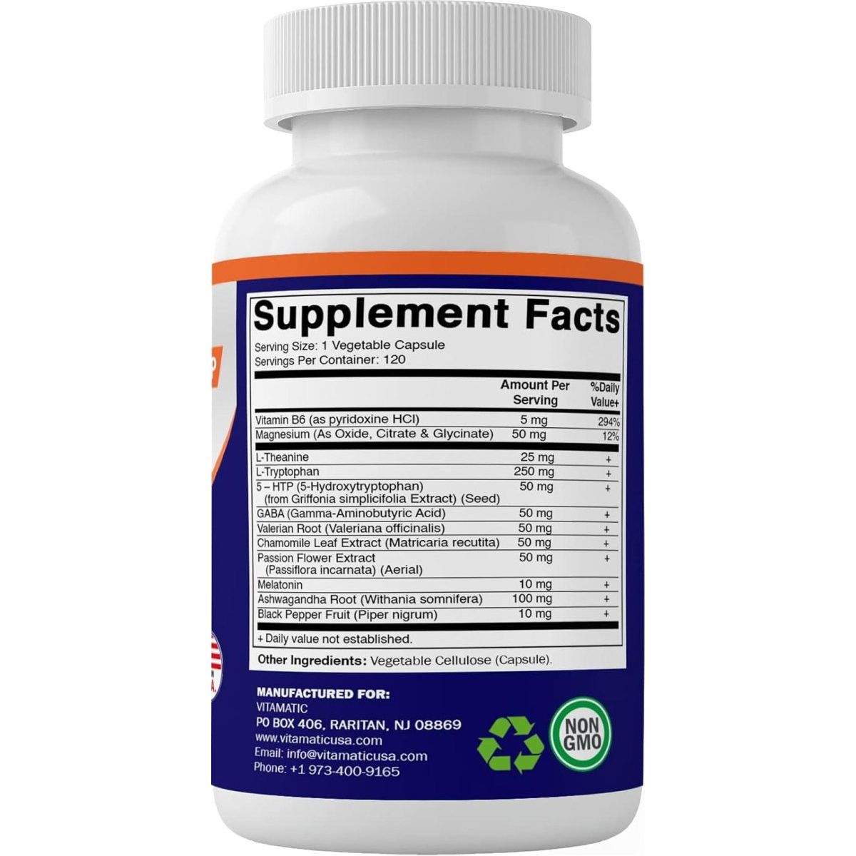 Vitamatic Advanced Sleep Aid with Melatonin - 120 Capsules - Suppviv