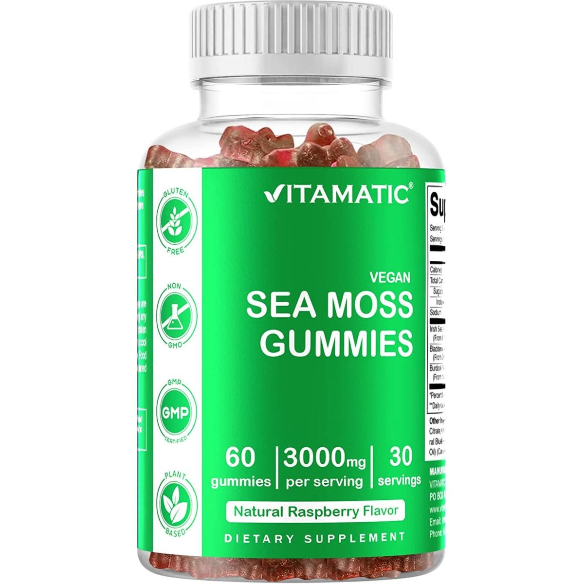 Vitamatic Irish Sea Moss Gummies - 3000 Mg - 60 Gummies - Suppviv