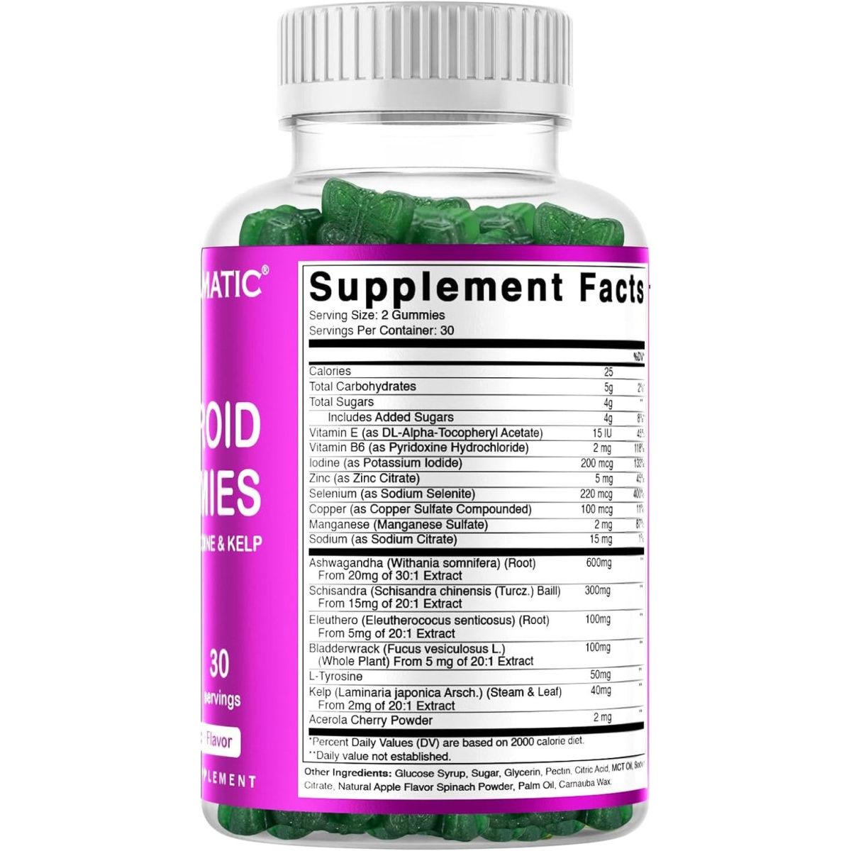 Vitamatic Vegan Thyroid Support Gummies with Iodine & Kelp - 60 Count - Suppviv