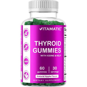 Vitamatic Vegan Thyroid Support Gummies with Iodine & Kelp - 60 Count - Suppviv