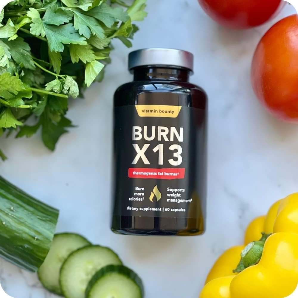 Vitamin Bounty Burn X13 - Thermogenic Fat Burner, Fat Burner for Men & Women 60 Capsules - Suppviv