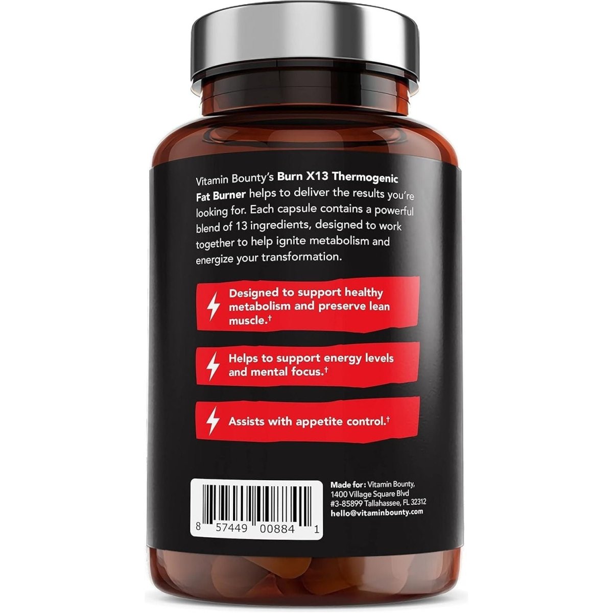 Vitamin Bounty Burn X13 - Thermogenic Fat Burner, Fat Burner for Men & Women 60 Capsules - Suppviv