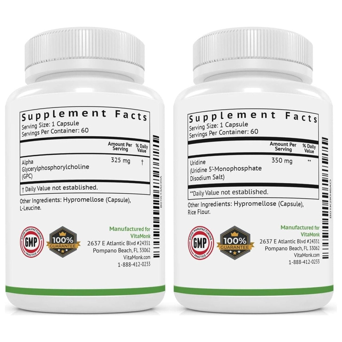 Vitamonk Alpha GPC and Uridine Stack - Mr Happy Stack - Bioavailable Choline Supplements Promote Cognition, Focus, Mental Clarity - Suppviv