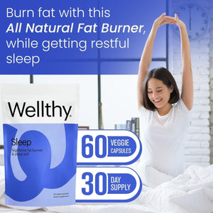 Wellthy Night Time Fat Burner - Weight Loss Pills for Women 60 Capsules - Suppviv