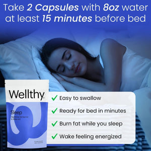 Wellthy Night Time Fat Burner - Weight Loss Pills for Women 60 Capsules - Suppviv