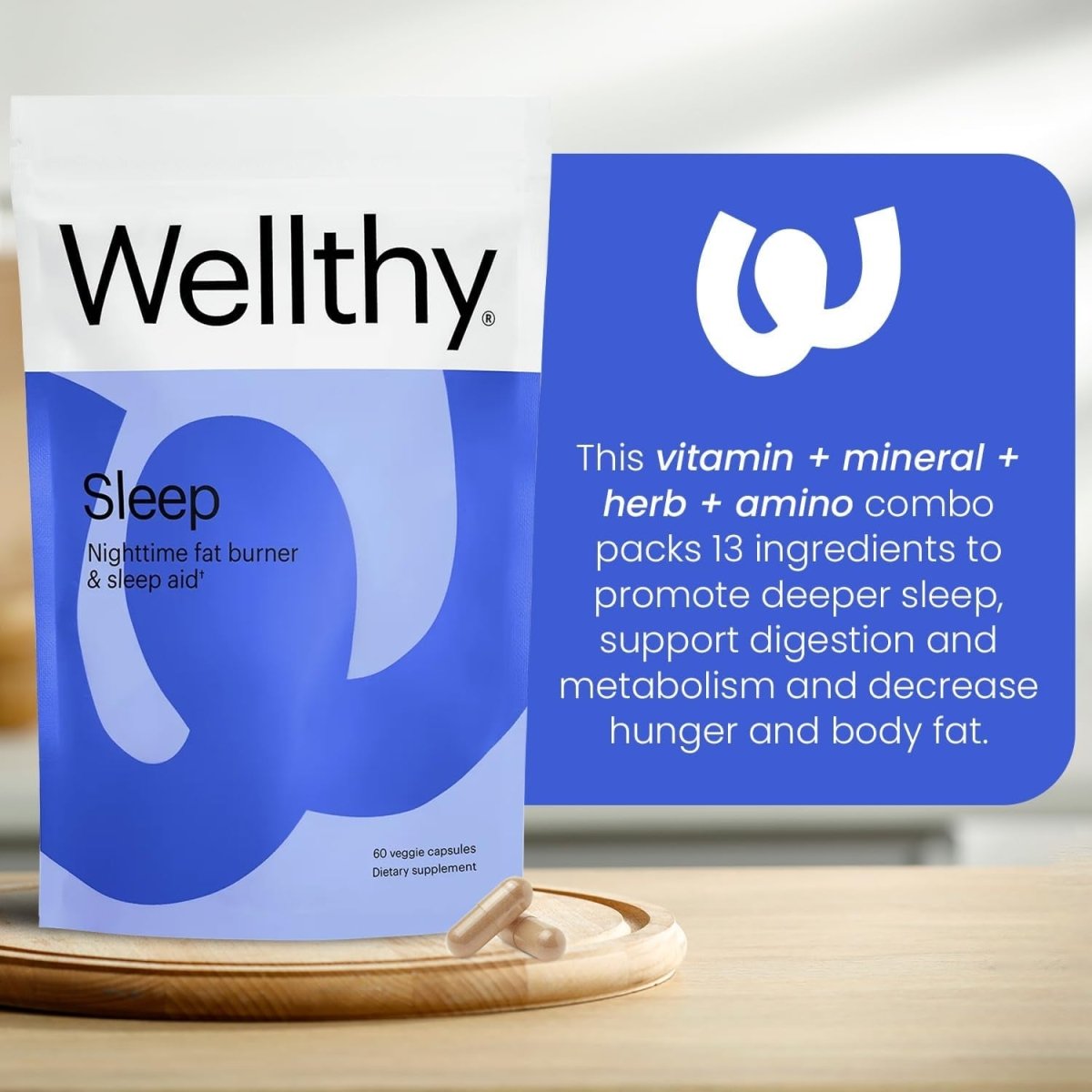 Wellthy Night Time Fat Burner - Weight Loss Pills for Women 60 Capsules - Suppviv