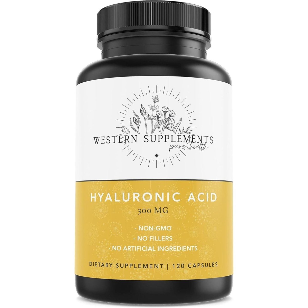 Western Supplements 300Mg Pure Hyaluronic Acid Supplement with Vitamin C (3 Month Supply) - Suppviv