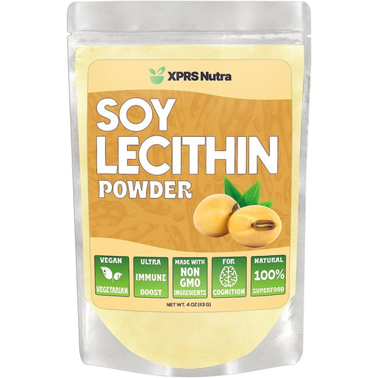 XPRS Nutra Soy Lecithin Powder - Lecithin Powder Food Grade Fat Emulsifier - (4 Oz) - Suppviv