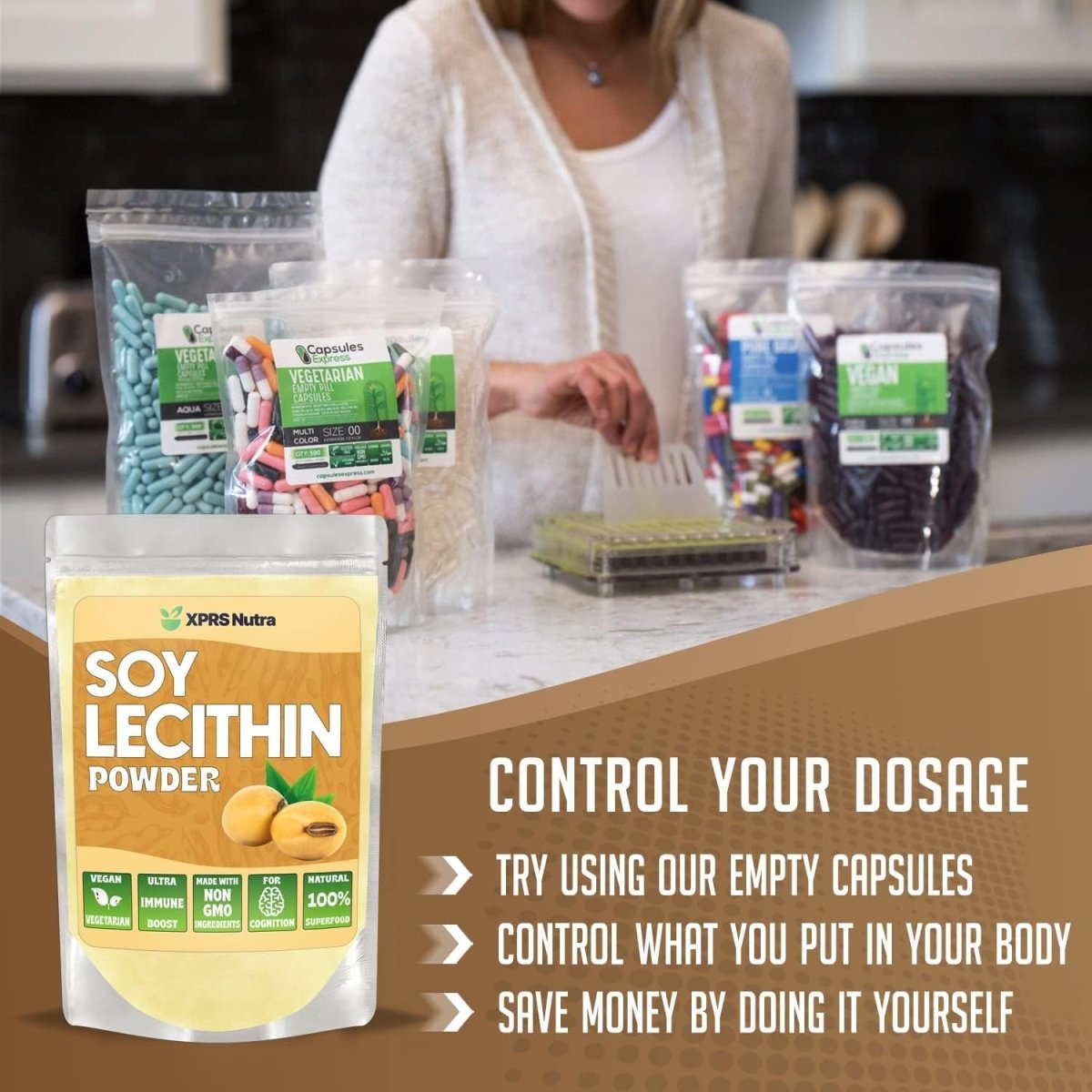 XPRS Nutra Soy Lecithin Powder - Lecithin Powder Food Grade Fat Emulsifier - (4 Oz) - Suppviv