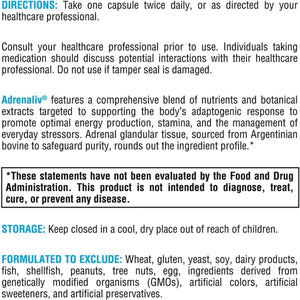 XYMOGEN Adrenaliv - Adrenal Support Supplement to Promote the Body'S Response to Stress (120 Capsules) - Suppviv