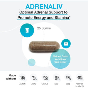 XYMOGEN Adrenaliv - Adrenal Support Supplement to Promote the Body'S Response to Stress (120 Capsules) - Suppviv