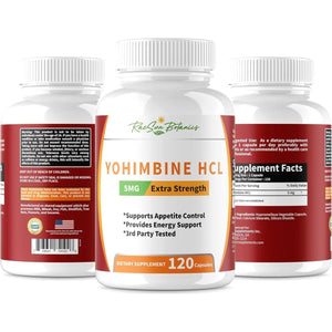 Yohimbine HCL Bark Extract Extra Strength Supplement Premium Fat Burner 120Ct - Suppviv