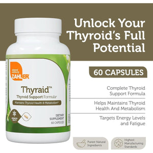 Zahler Thyraid - Thyroid Support Complex with Iodine, Zinc, Ashwagandha (60 Capsules) - Suppviv