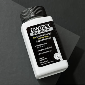 Zantrex Black - High Energy Supplement - 300MG Natural Caffeine - Yerba Mate, Damiana, and Guarana, 60 Softgels - Suppviv