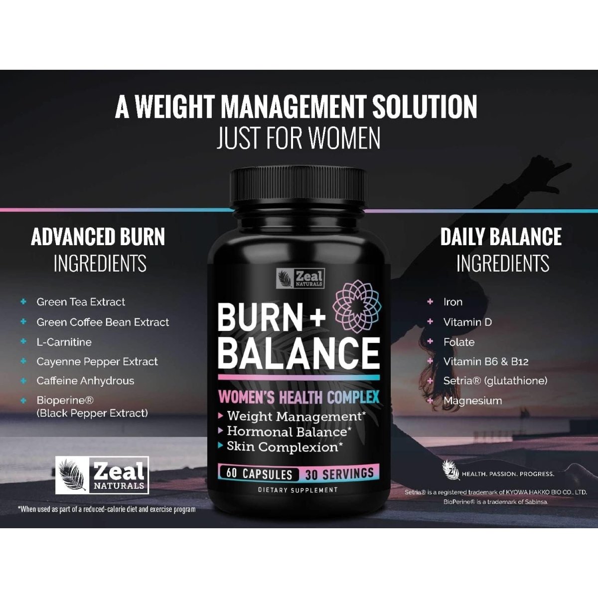 Zeal Naturals Weight Loss Support for Women + Daily Balance Vitmains Premium Diet Support Pills for Women and Hormone Support - Suppviv