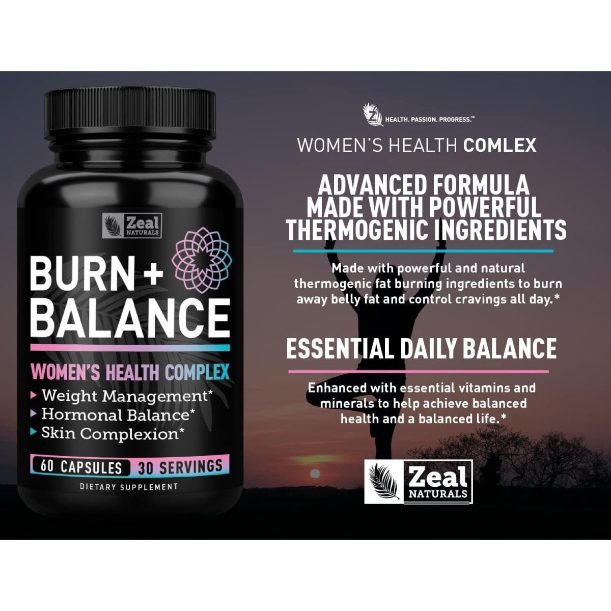 Zeal Naturals Weight Loss Support for Women + Daily Balance Vitmains Premium Diet Support Pills for Women and Hormone Support - Suppviv