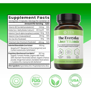 Zen Nutrients the Everyday Liver Vitamin - Liver Cleanse Detox & Repair - Suppviv