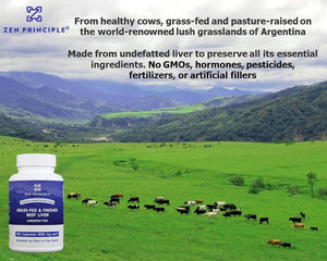 Zen Principle Ultra - Pure Desiccated Beef Liver, Grass - Fed [180 Capsules / 800 Mg] - Suppviv