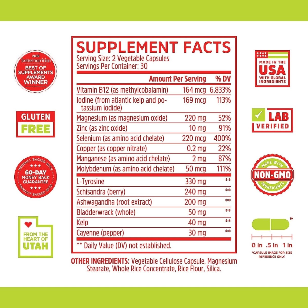 Zhou Thyroid Support Complex with Iodine Supplement 60 Caps - Suppviv